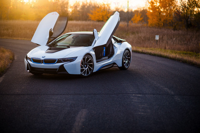 White car doors open road free wallpaper - medium preview image