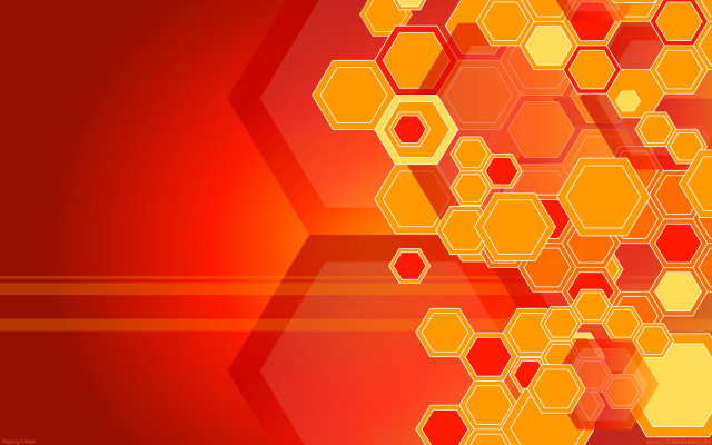Red yellow hexagonal background shapes free wallpaper - medium preview image