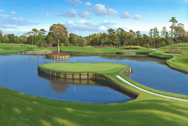 Golf course pond green landscape free wallpaper - medium preview image