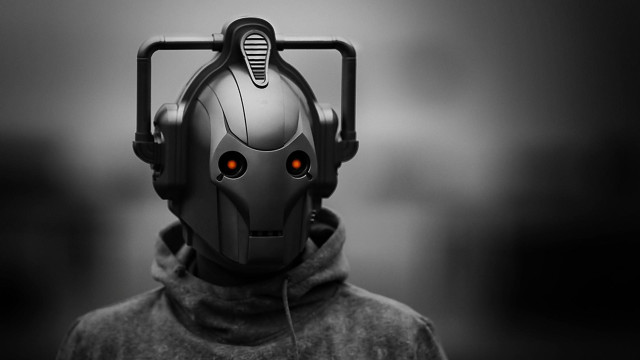 Man robot mask headphones hoodie free wallpaper - medium preview image