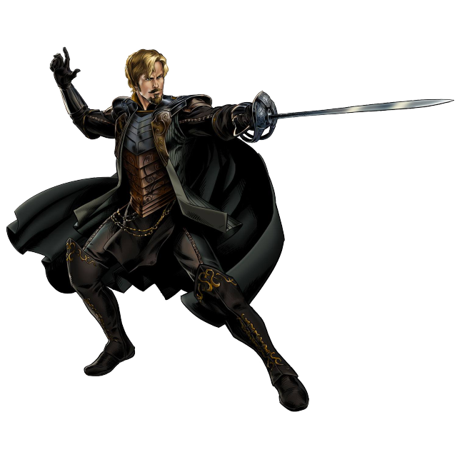 Man black outfit sword shield free wallpaper - medium preview image