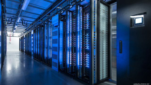 Servers blue lighting room free wallpaper - medium preview image