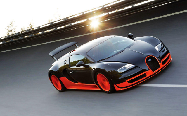 Bugatti sun road person standing free wallpaper - medium preview image