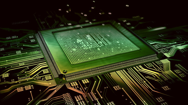 Computer chip green light black #2 free wallpaper - medium preview image