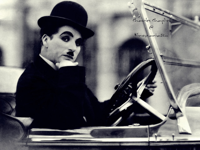Man top hat coat driving free wallpaper - medium preview image