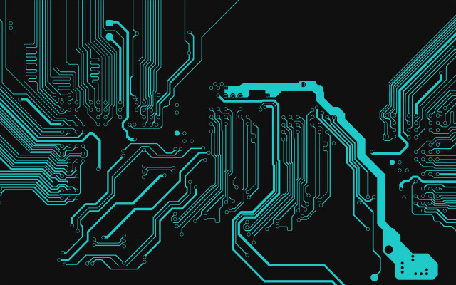 Circuit board blue light black free wallpaper - medium preview image