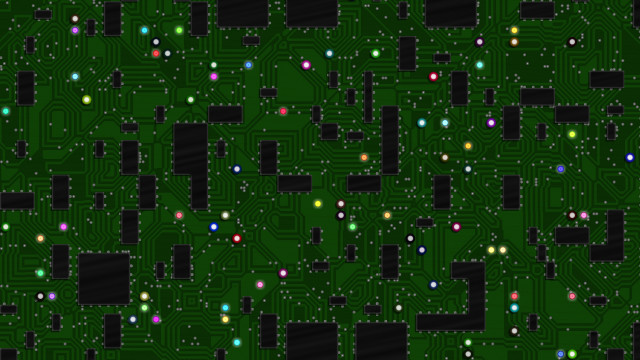 Circuit board colored dots black free wallpaper - medium preview image
