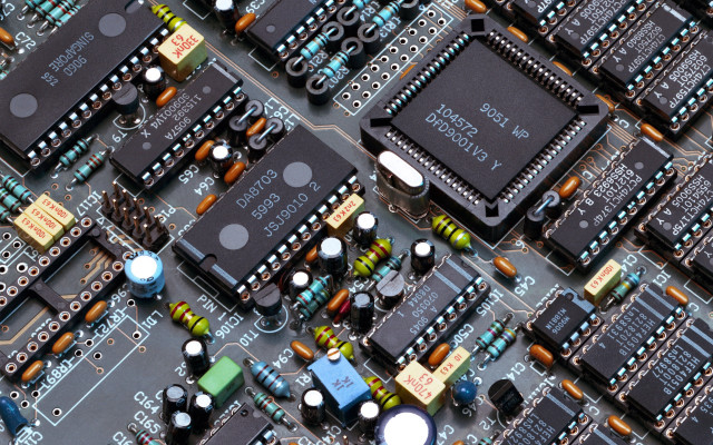 Computer board electronics closeup components free wallpaper - medium preview image