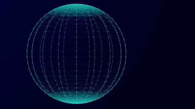 Blue sphere lines dark sky free wallpaper - medium preview image