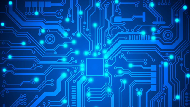 Blue circuit board glowing magic free wallpaper - medium preview image