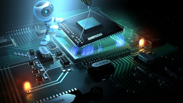 Robot circuit board light standing #2 free wallpaper - medium preview image