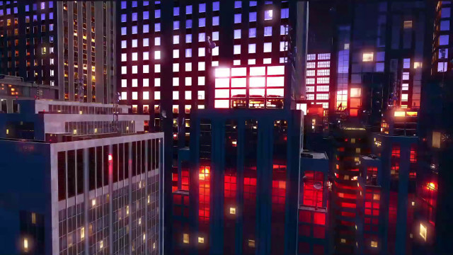 City night lights traffic buildings free wallpaper - medium preview image