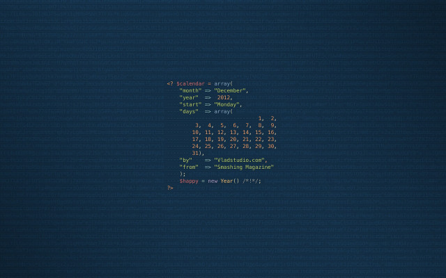 Computer blue background calendar side free wallpaper - medium preview image
