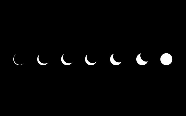 Black background moon phases line free wallpaper - medium preview image