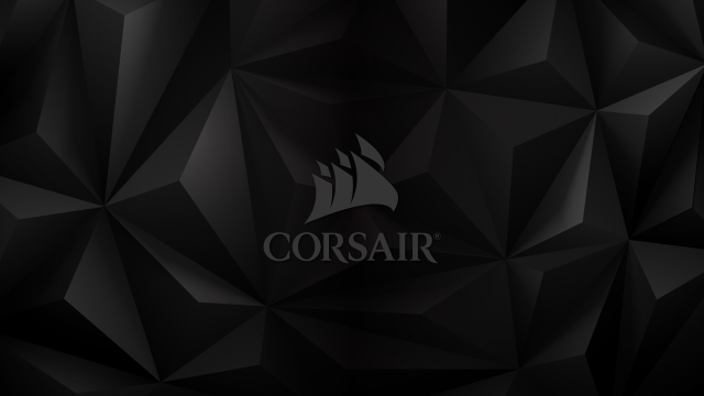 Black background white corsair logo free wallpaper - medium preview image