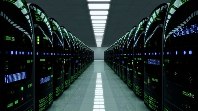 Data center hallway servers bright free wallpaper - medium preview image