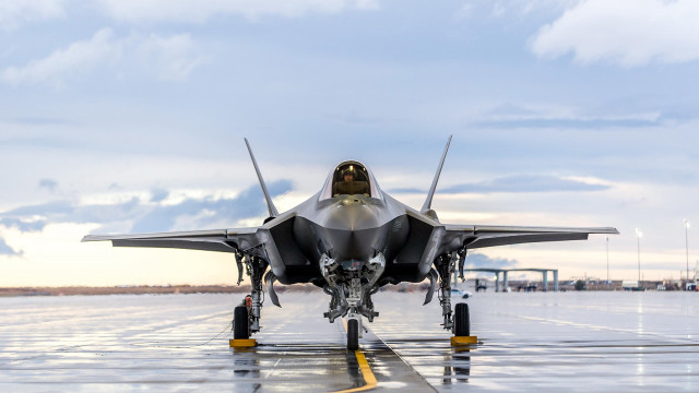 Fighter jet runway sky clouds free wallpaper - medium preview image