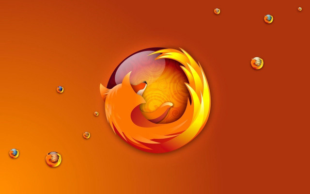 Firefox orange background water bubbles free wallpaper - medium preview image