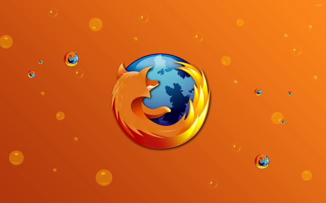 Firefox logo orange background water free wallpaper - medium preview image