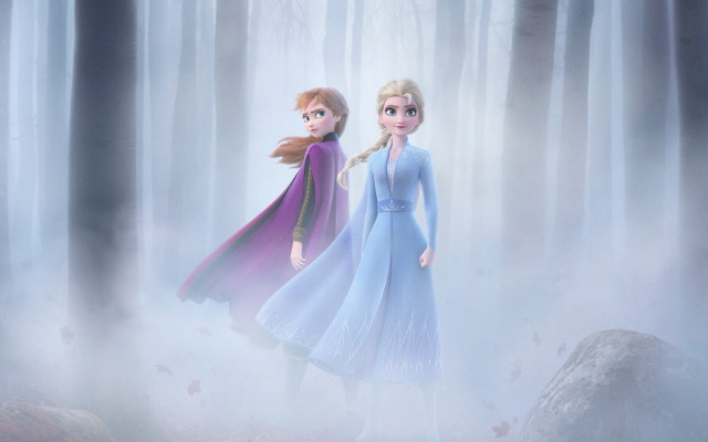 Frozen princesses forest foggy trees free wallpaper - medium preview image