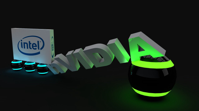 Black green object intel box free wallpaper - medium preview image