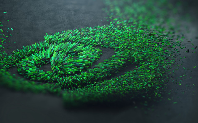 Green spiral objects black background free wallpaper - medium preview image