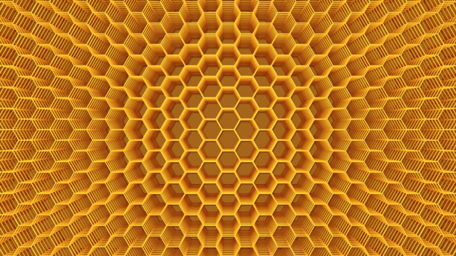 Yellow hexagon honeycomb 3d bathroom free wallpaper - medium preview image