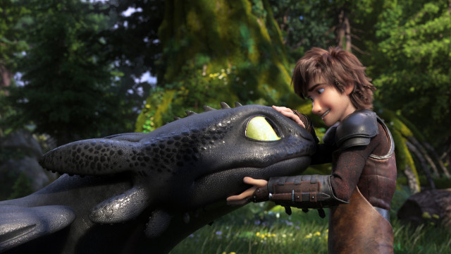 Boy holding dragon forest trees free wallpaper - medium preview image