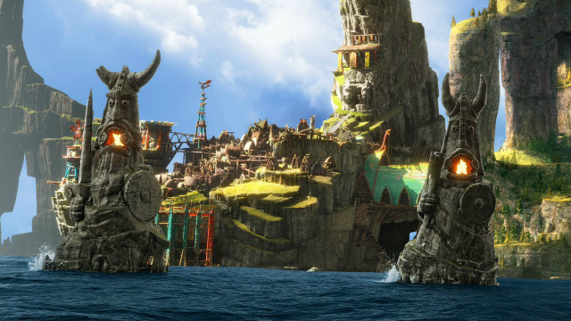 Futuristic city monster structure ocean free wallpaper - medium preview image