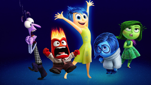 Cartoon characters group blue background free wallpaper - medium preview image