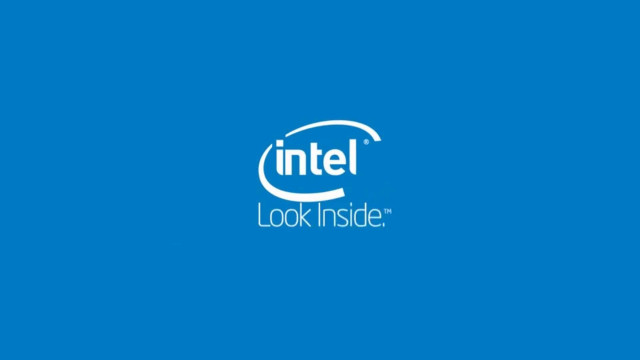 Blue background intel logo look free wallpaper - medium preview image
