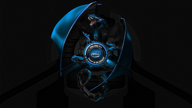 Computer fan closeup blue light free wallpaper - medium preview image