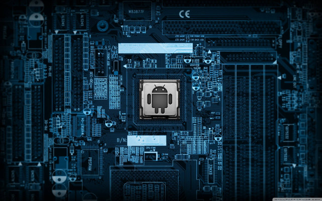 Processor robot blue background android free wallpaper - medium preview image