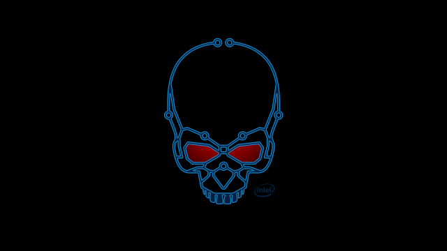 Blue skull red eyes black free wallpaper - medium preview image