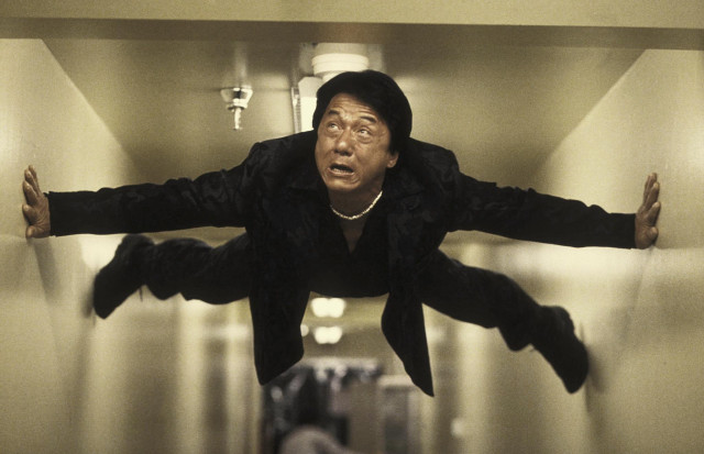 Man black jacket suspended hallway free wallpaper - medium preview image