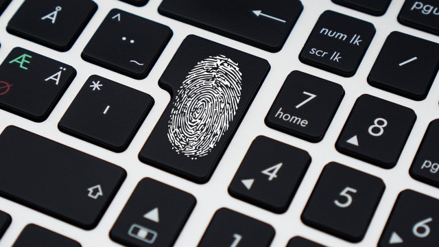 Fingerprint keyboard red marker text free wallpaper - medium preview image