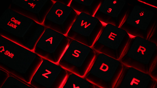 Red keyboard close up illuminated free wallpaper - medium preview image