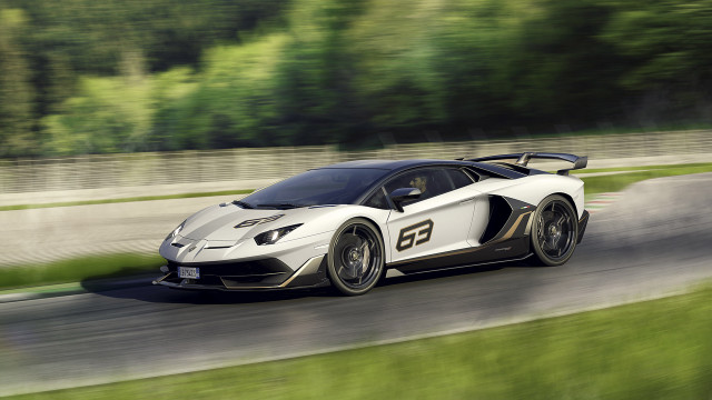 White sports car driving road #3 free wallpaper - medium preview image
