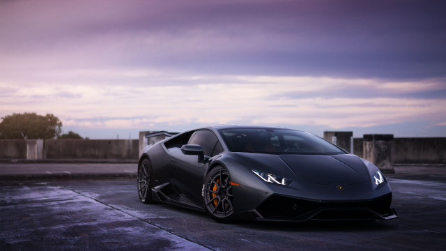 Grey sports car parking lot free wallpaper - medium preview image