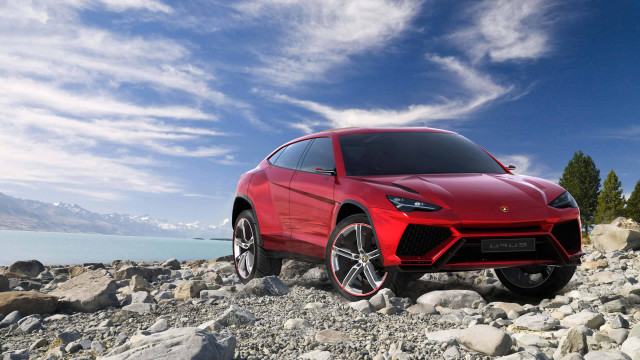 Red sports car rocky beach #4 free wallpaper - medium preview image