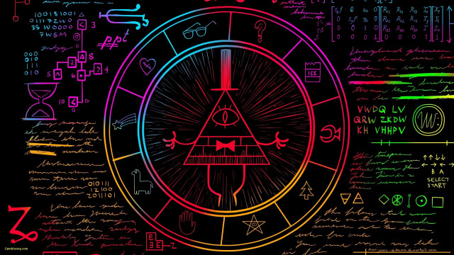 Colorful poster clock symbols writing free wallpaper - medium preview image