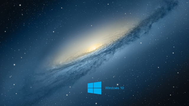 Blue space galaxy windows10 logo free wallpaper - medium preview image