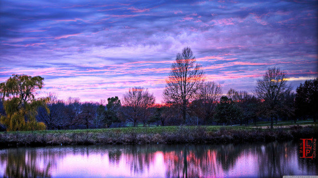 Lake purple sky red frame free wallpaper - medium preview image