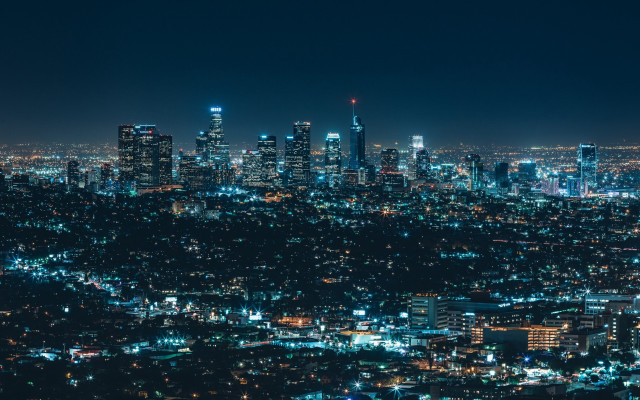 City night lights buildings background #6 free wallpaper - medium preview image