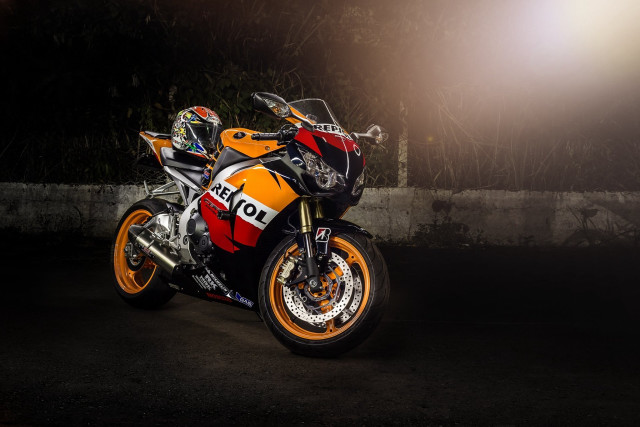 Motorcycle dark parking lot night free wallpaper - medium preview image