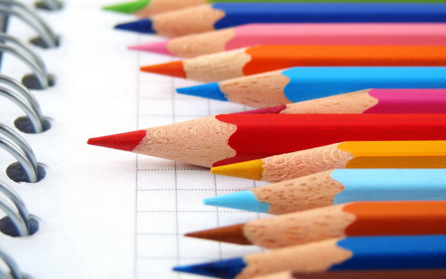 Colored pencils spiral graph paper free wallpaper - medium preview image