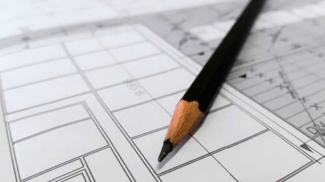 Pencil blueprint house drawing design free wallpaper - medium preview image