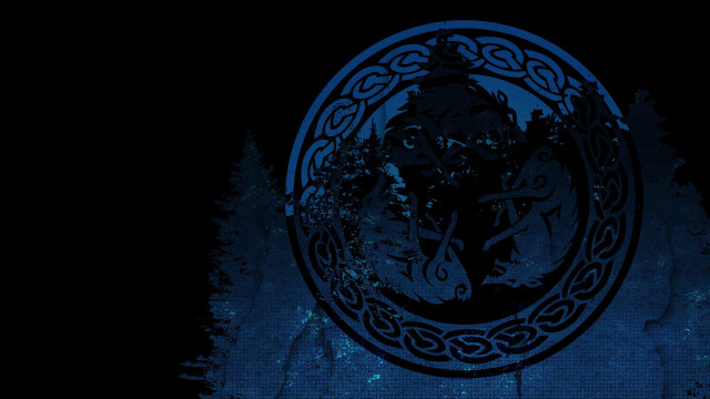 Blue black person circle trees free wallpaper - medium preview image