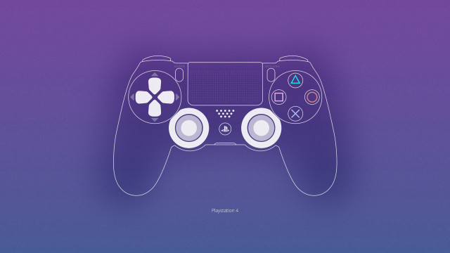 Game controller purple blue outline free wallpaper - medium preview image