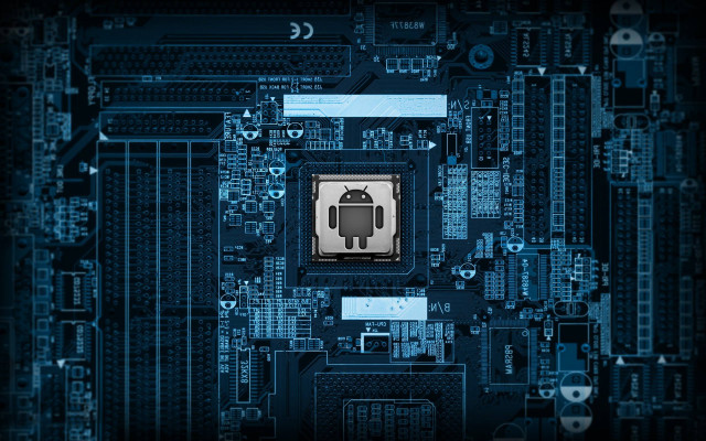 Processor robot blue background cityscape #3 free wallpaper - medium preview image
